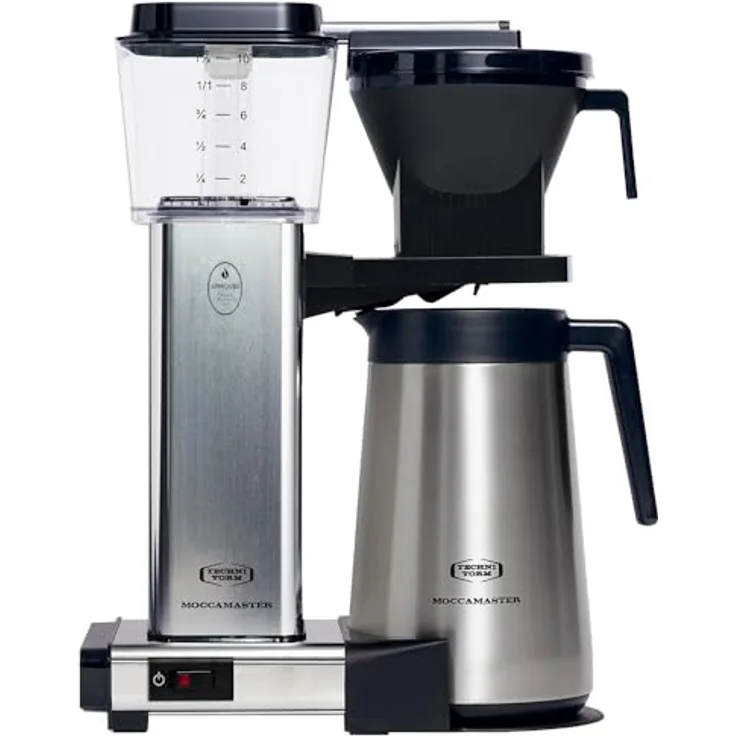 Moccamaster KBGT Filterkaffeemaschine mit Thermoskanne, Polished Silver, 1.25L
