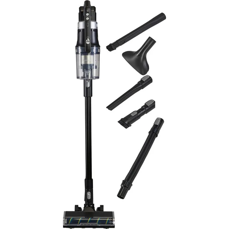 Hanseatic HVS450BMC Akku-Hand- und Stielstaubsauger, beutellos mit HEPA H12 Filter, LED Beleuchtung, 450 W, inkl. Wandhalterung und Zubehör, schwarz