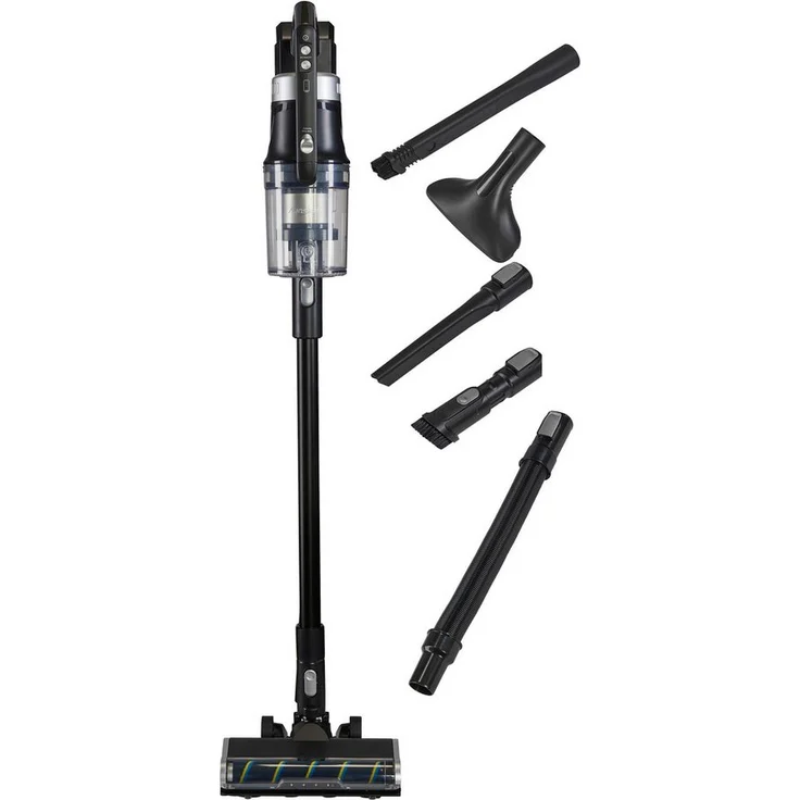 Hanseatic HVS450BMC Akku-Hand- und Stielstaubsauger, beutellos mit HEPA H12 Filter, LED Beleuchtung, 450 W, inkl. Wandhalterung und Zubehör, schwarz