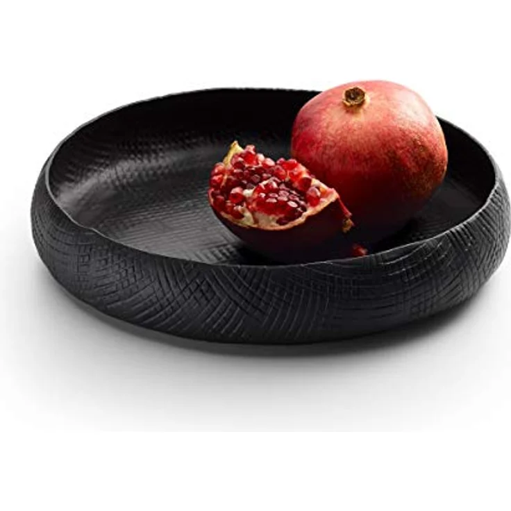 Philippi Design OUTBACK Obstschale L, Handgearbeitete Aluminium-Schale in Schwarz, Natürliche Eleganz und Multifunktionalität – Bild 2