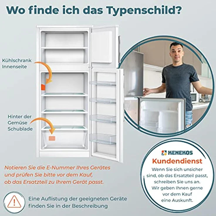 Kenekos - Türscharnier 2er Set kompatibel mit Kühlschrank Bosch/Siemens 268698/00268698, Neff, Constructa, Balay, Whirlpool 481241718776, Bauknecht, Küppersbusch 420189, Miele 2285121 – Bild 5