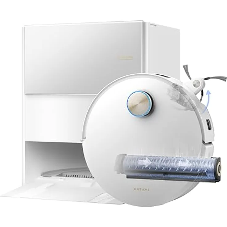 dreame Aqua10 Ultra Roller Complete Saugroboter mit Wischfunktion, 30.000Pa Saugkraft, Selbstreinigung, automatische Entleerung, intelligente Sprachsteuerung, Hindernisfreiheit bis 8 cm