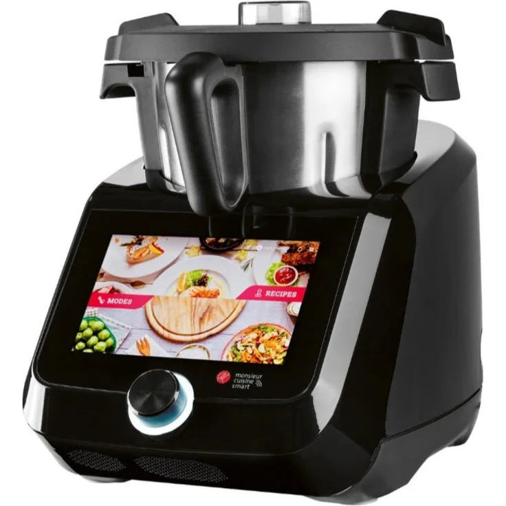 SilverCrest Küchenmaschine Monsieur Cuisine smart SKMS 1200 B2 - Black, WLAN-Schnittstelle, 10-stufige Geschwindigkeitseinstellung, Rezeptbuch-App, Sprachsteuerung