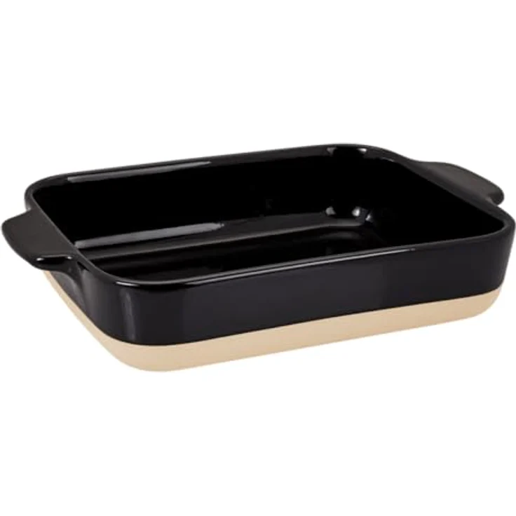 Lurch Terra Nova Ofenform S, Keramik, 24,6x16,5x5,1cm, schwarz/creme, temperaturbeständig bis 250°C, recyclebares Material, leicht zu reinigen – Bild 1