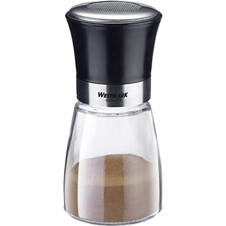 Westmark Puderzuckerstreuer, Mit Aromadeckel, Fassungsvermögen: 190 ml, Glas/Rostfreier Edelstahl/Kunststoff, Blacky, Transparent/Schwarz/Silber, 69512260 – Bild 5