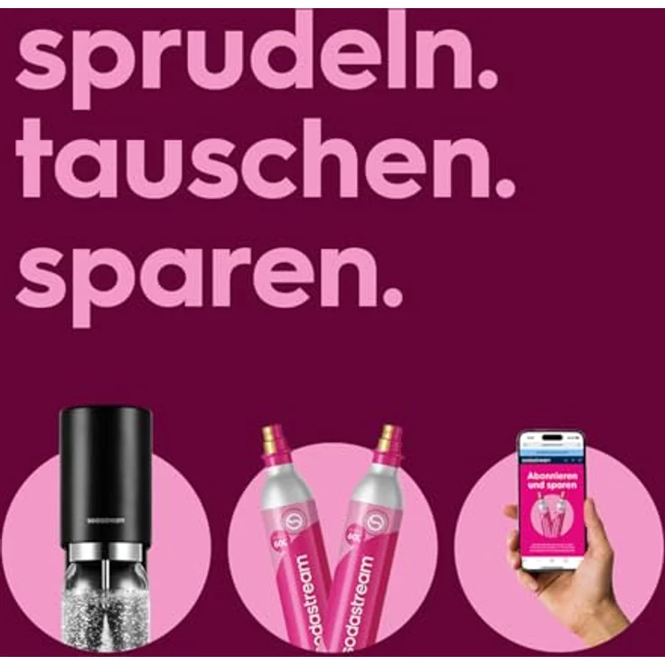 SodaStream Ens, Wassersprudler aus Edelstahl, Silber, Quick Connect-Zylinder für 60L und spülmaschinenfeste Flasche – Bild 6