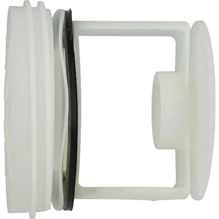 VHBW Flusensieb kompatibel mit Siemens WP12T225, WP12T227, WP12T254BY, WP12T254FN, WP12T284FF - 5,6 cm Durchmesser, mit Dichtungsring, schwarz/weiß – Bild 1