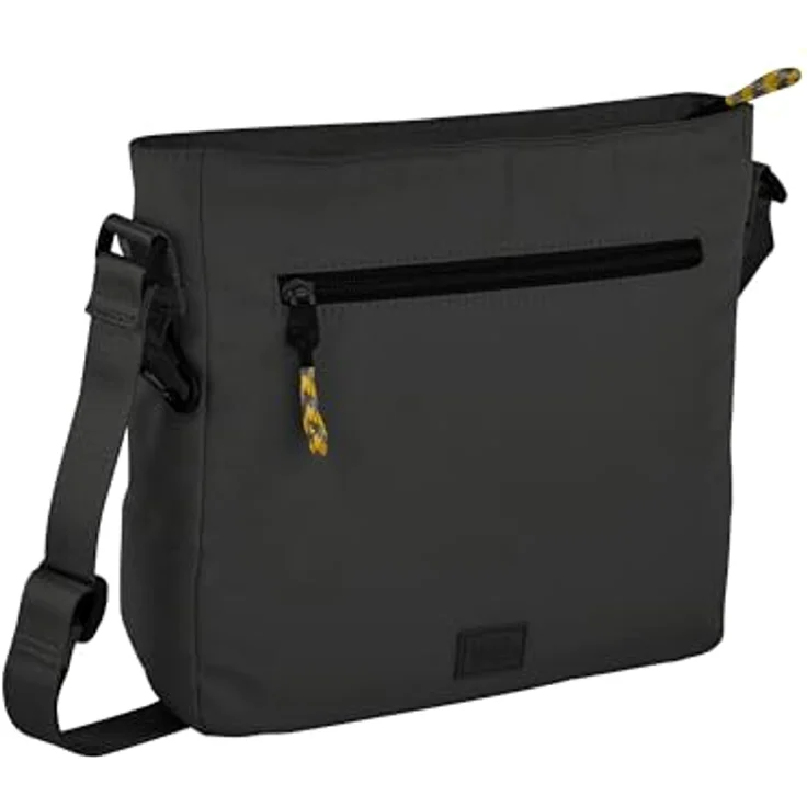 camel active Umhängetasche Terra, aus recyceltem Nylon mit voluminösen Taschen und verstellbarem Schulterriemen, Schwarz – Bild 2