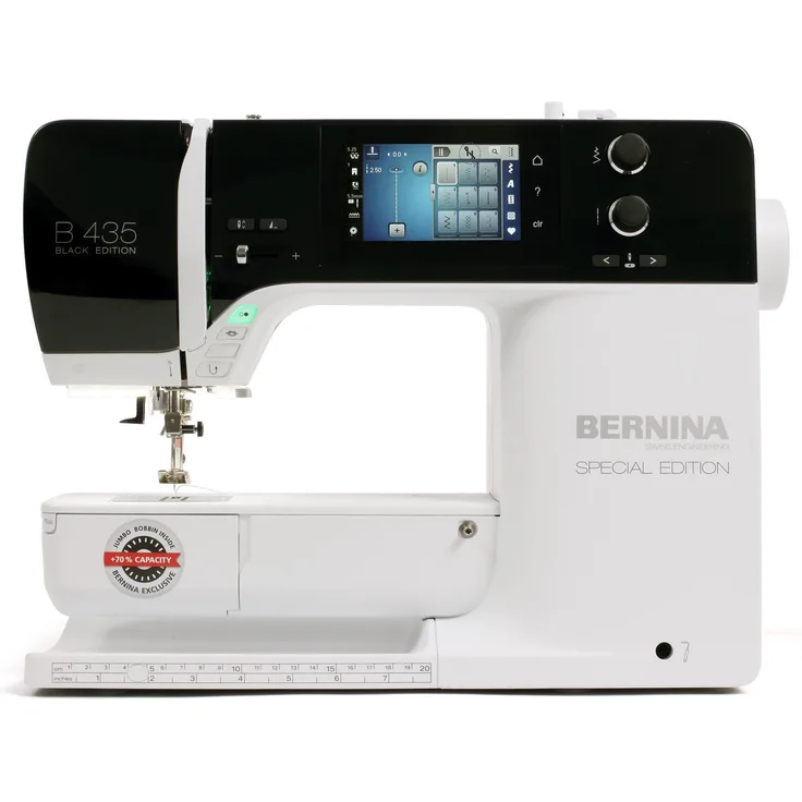 Bernina Nähmaschine B 435 Black Edition, 650 Stiche, halbautomatischer Einfädler