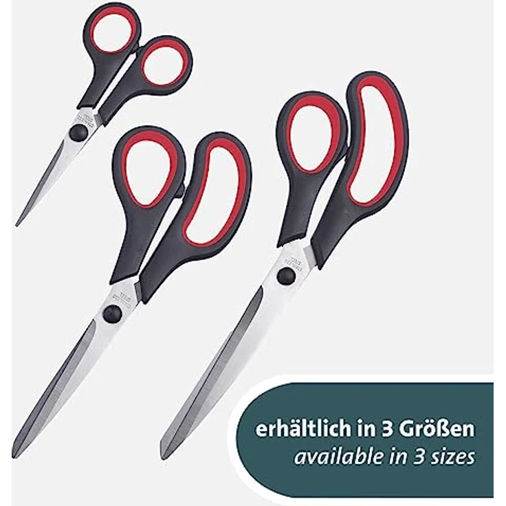 Westmark Bastelschere 14 cm – Haushaltsschere ideal für das Schneiden von Kunststoff, Papier, Pappe und mehr – rostfreier Edelstahl, schwarz, rot – Bild 5