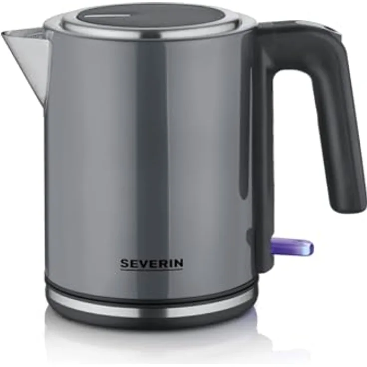 SEVERIN - Wasserkocher WK 9574, 1 l, 2400 W, Grau, Edelstahl, BPA-frei, 360°-Funksystem