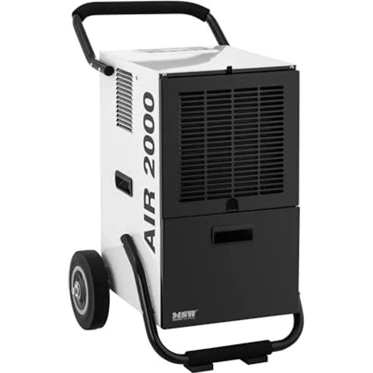 MSW MSW-DEH2000C Bautrockner 70 L/24 h 80 qm 5,69 L 560 m3/h LED Timer Luftentfeuchter, silber