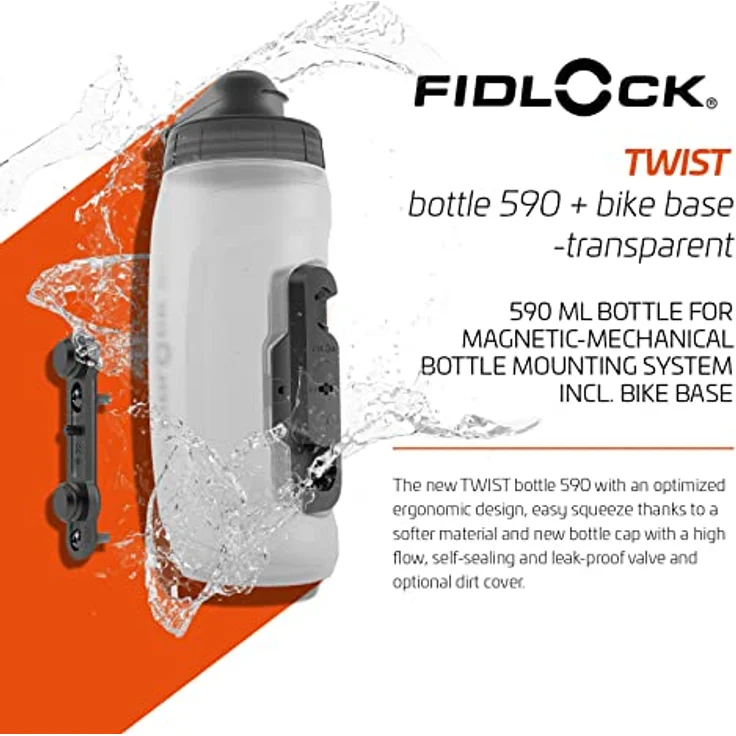 Fidlock Trinkflasche Fidlock Set Twist, 590ml, BPA-frei, spülmaschinengeeignet, ergonomisches Design mit Magnet-Halterung – Bild 2