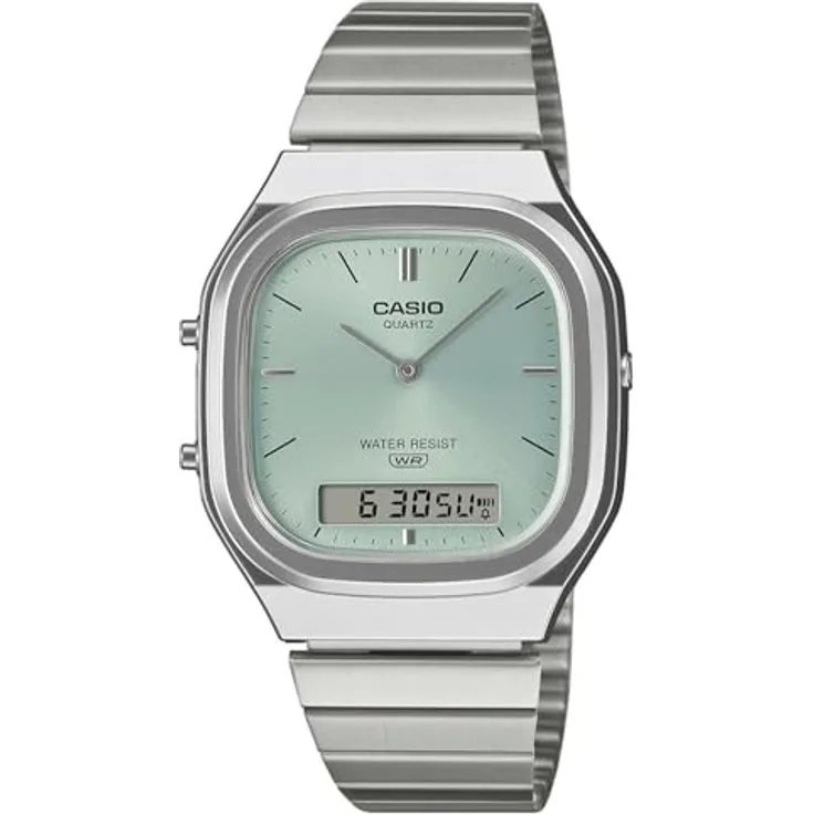 Casio AQ-240, Armbanduhr im dezenten Design für den täglichen Gebrauch, mit farblichen Akzenten