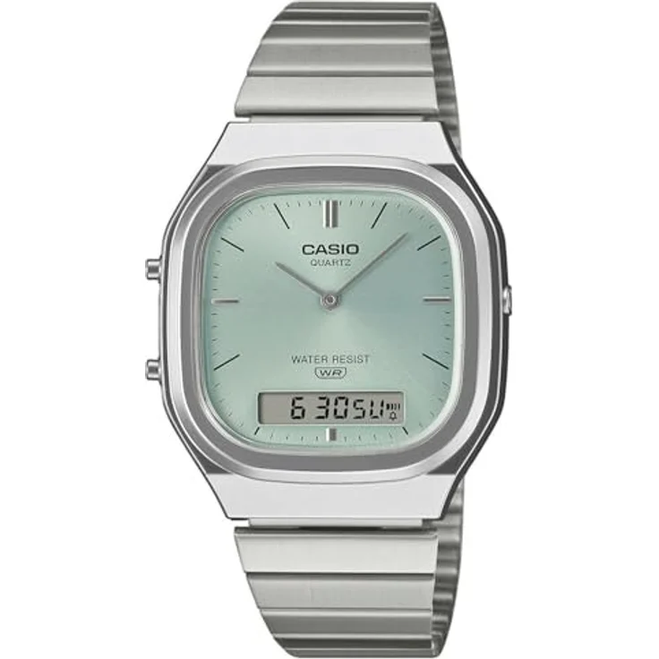 Casio AQ-240, Armbanduhr im dezenten Design für den täglichen Gebrauch, mit farblichen Akzenten – Bild 1