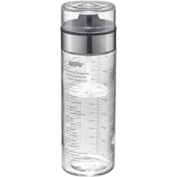 GEFU Dressing Shaker MIX, auslaufsicherer Glas-Kunststoff-Mischer mit Doppelskala (ml/oz), 350 ml – Bild 3