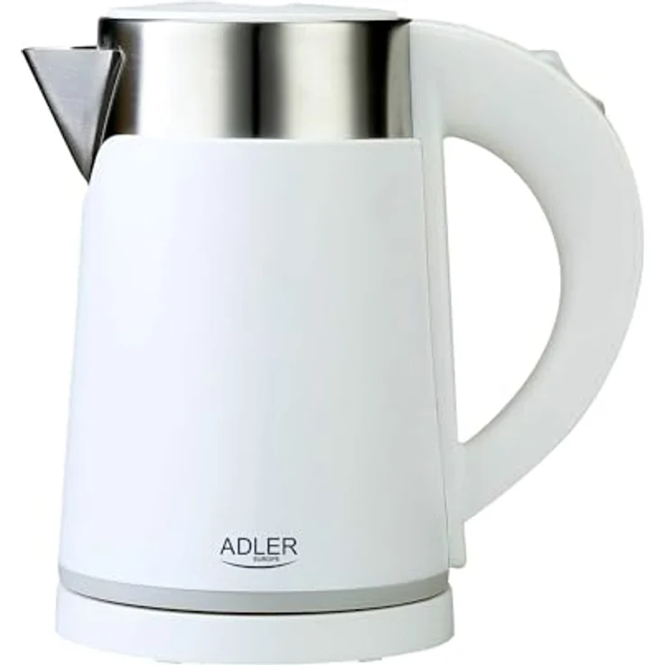 Adler - Kompakter Edelstahl Wasserkocher 0,6 L - Elektrischer Mini Reisewasserkocher Weiß - Kabellos und Schnellkochend - Ideal für Camping und Unterwegs - Intelligenter Kettle für ältere Menschen – Bild 1