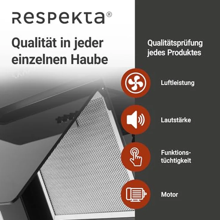 Respekta CH21060SBZ Kopffreihaube, Wandmontage, schwarz – Bild 10