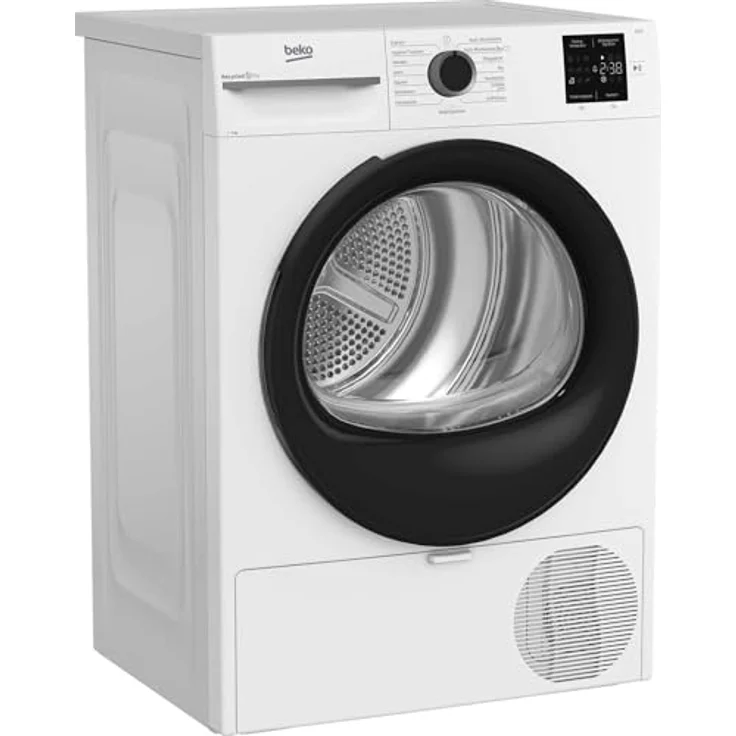 Beko BM3T37249W Wäschetrockner, 7 kg, Frontlader mit Wärmepumpentechnologie, allergikergeeignet, 15 Programme, Knitterschutz, AquaWave Schontrommel, Weiß – Bild 2
