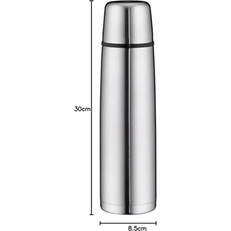alfi isoTherm Perfect Trinkflasche, Isoliertrinkflasche, Isolierflasche,Thermosflasche, Edelstahl mattiert, 1 Liter – Bild 10