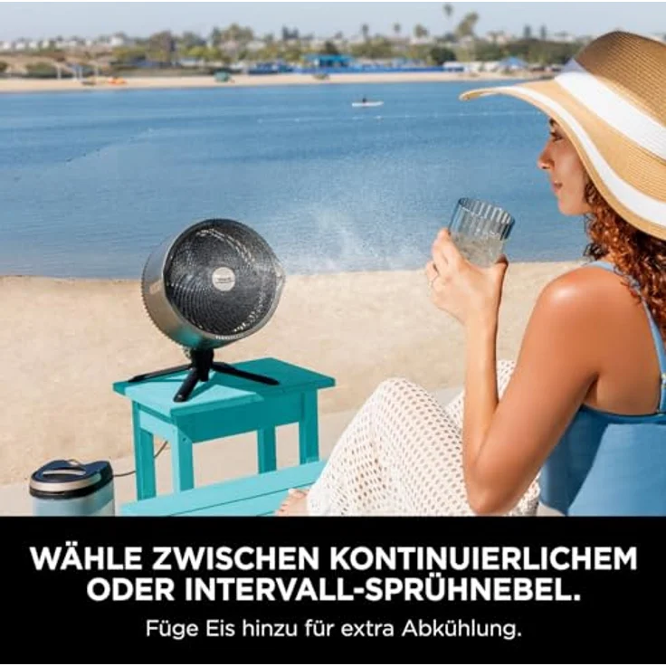 Shark FlexBreeze Pro Mist Akku-Ventilator mit Sprühsystem, tragbarem Sprühtank, 20 m, 5 Geschwindigkeitsstufen, leise, Fernbedienung, Anthrazit – Bild 2
