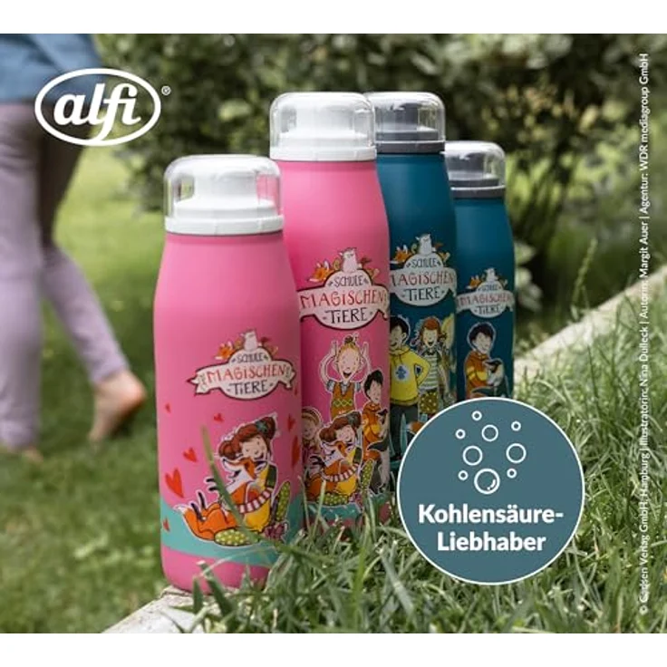 alfi KIDS ISO BOTTLE 350ml Benni, Isoliertrinkflasche für Kinder aus Edelstahl, auslaufsicher mit Drehverschluss, hält 12 Stunden heiß, 24 Stunden kalt, für Kohlensäure geeignet, BPA-frei – Bild 4
