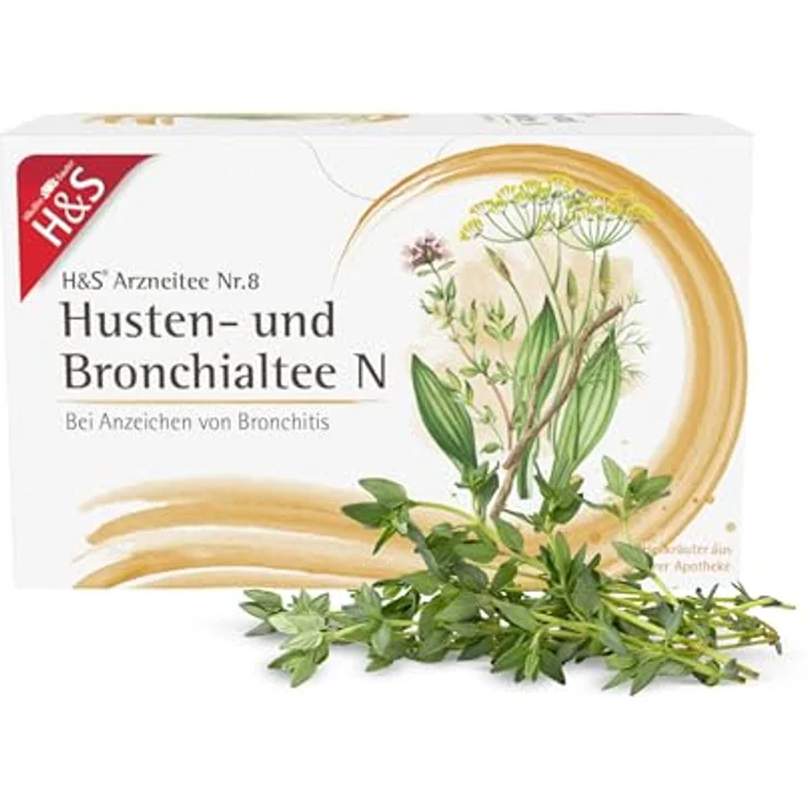 H&S Husten- und Bronchialtee N, Filterbeutel zur Linderung von Bronchitis-Symptomen, 20x2 g – Bild 1