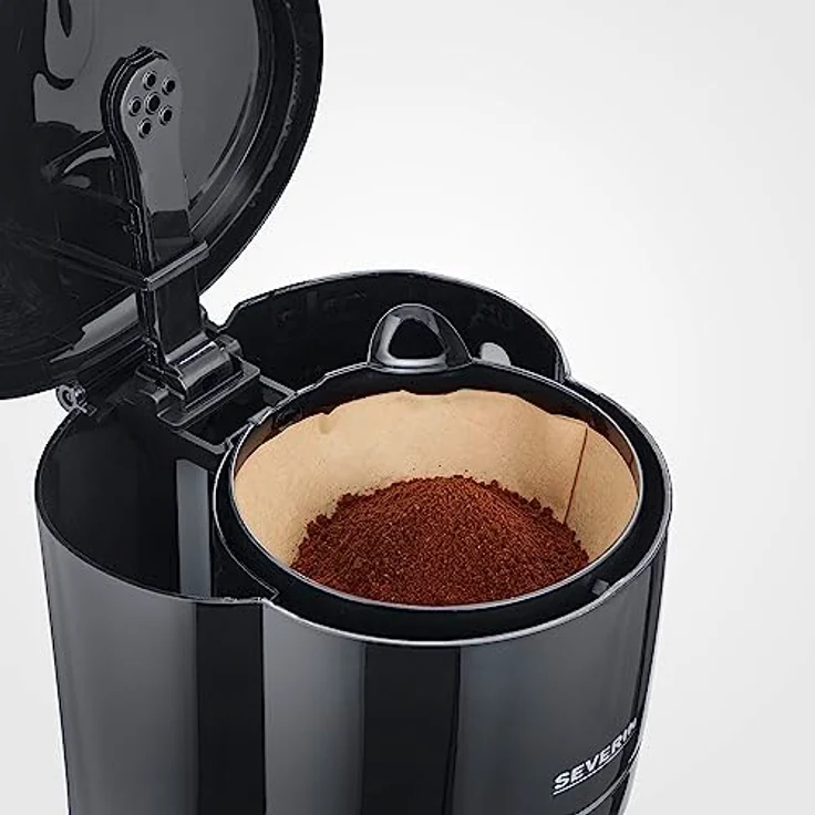 SEVERIN Filterkaffeemaschine mit Glaskanne, Kaffeemaschine für bis zu 10 Tassen, Filtermaschine mit Glaskanne und Permanentfilter, schwarz, KA 4320 – Bild 5