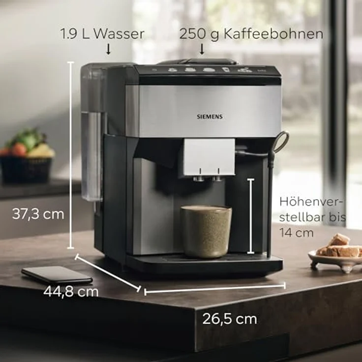 Siemens EQ500 classic connect, Kaffeevollautomat, Schwarz – Bild 2