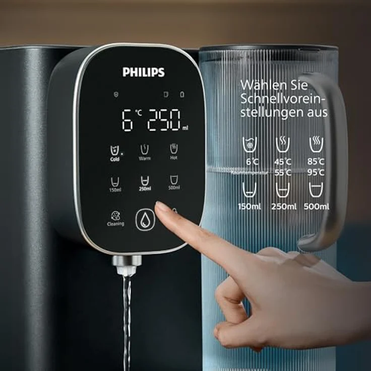 Philips ADD6912BK/10 Wasserfilter, Umkehrosmose mit 5 Temperatureinstellungen, 5,3 L Vorrat, Selbstreinigungsmodus, Plug & Play – Bild 5