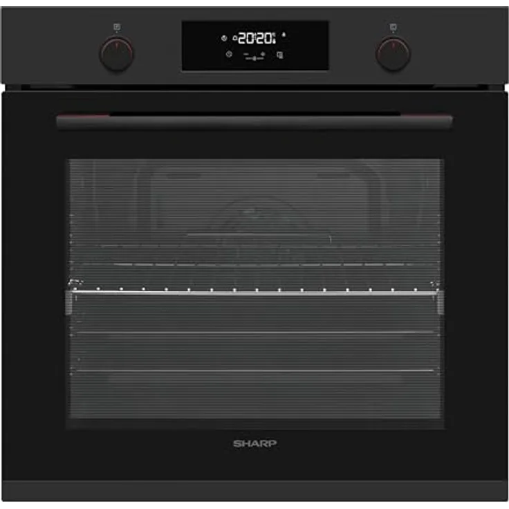 SHARP K-70P19BNH-EU Einbaubackofen, 78 L, 9 Ebenen, 9 Backofenfunktionen mit Heißluft, Mattschwarz