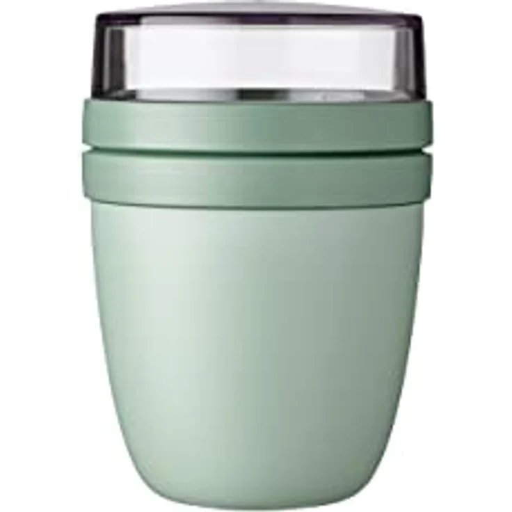Mepal - Lunchpot Ellipse - Praktischer Müslibecher, Joghurtbecher, To Go Becher - Geeignet für Tiefkühler, Mikrowelle & Spülmachine - 500 ml - Nordic Sage – Bild 1
