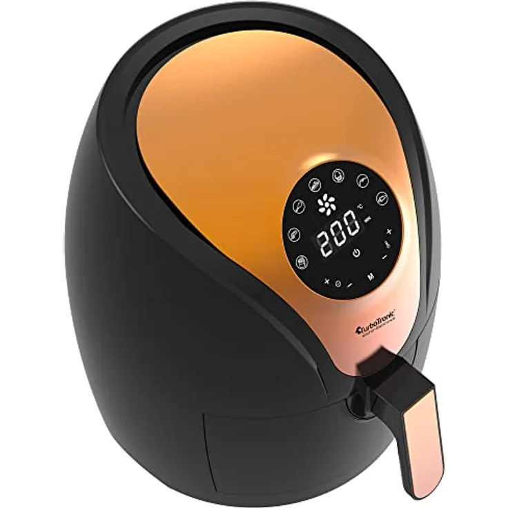 TurboTronic by Z-Line Heißluftfritteuse 3,5 Liter, 9 Programme, Fettfrei ohne Öl, 1200 W, Retro digital Airfryer AF9D, Blau – Bild 6