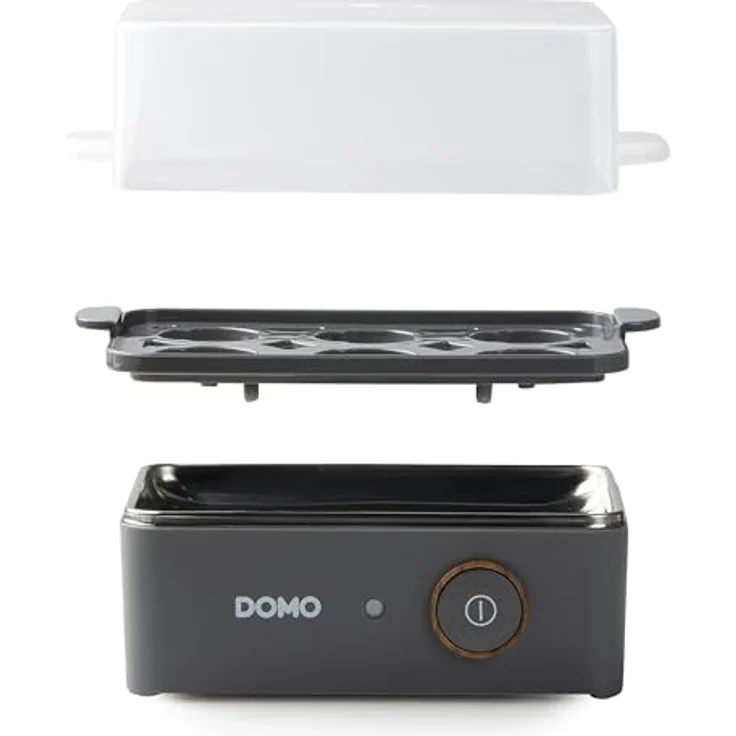 Domo DO9283EK Eierkocher für bis zu 6 Eier 'Wood You' - 400 W, Mattgrau – Bild 5
