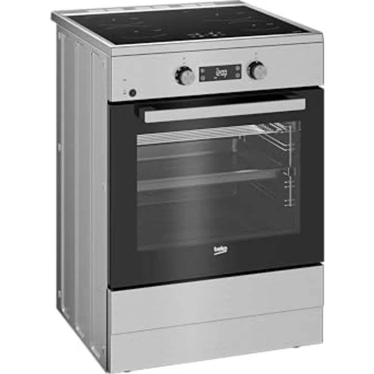 Beko FSM69301SXT Freistehender Herd, Multifunktionsofen mit Induktionskochfeld, 72 l Garraum-Volumen, 4 Kochzonen, 8 Heizarten, SteamAdd Dampffunktion, Multifunktionsdisplay, 1-fach Teleskopauszug – Bild 3