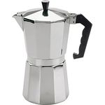 cilio Espressokocher Classico für 3 Tassen | Höhe: 16 cm | Ø: 8,5 cm | Aluminium-Gehäuse | Silber | Espresso Kocher mit Planboden | für Reisen oder Camping | Camping Kaffeekocher