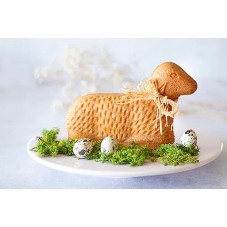 Staedter 3D Osterlamm Backform extra groß, antihaftbeschichtet, 880 ml, mit Befestigungsklammern, für kreative Osterbäckerei – Bild 5