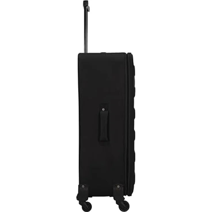 SIGN Stoffkoffer Reisekoffer Trolley (Handgepäck-Mittel-Groß-Set) + 5cm Dehnungsfuge (Schwarz, Großer Koffer (70cm)) - Leicht, stabil, 360° Rollensystem – Bild 4