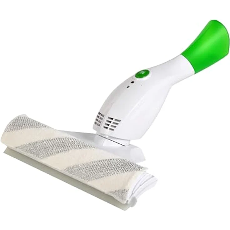 Lifenaxx 5342, 2-in-1 Fenstersauger LX-066 mit Sprühflasche, 2 Mikrofaser-Tüchern, 8 W, leise mit 60 dB, Weiß und Grün