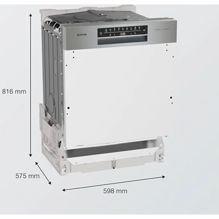 GORENJE GI663B90X Geschirrspüler, teilintegrierbar, 39 dB (A), 16 Maßgedecke, Edelstahl innen – Bild 2