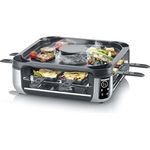 Severin RG 2350 Raclette für 8 Personen mit Downdraft-Technologie, ILAG-Grillplatte, LED-Display & spülmaschinengeeigneten Pfännchen
