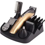 Kemei 11in1 Haarschneider Rasierer Ohren Bart Nasen Trimmer Haarschneidemaschine in Beige