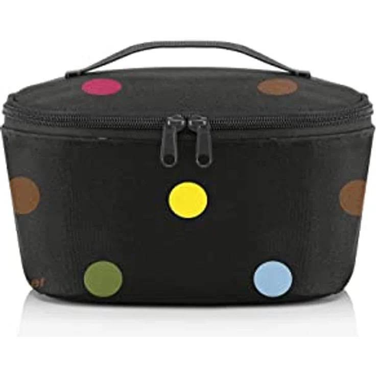 reisenthel coolerbag S Kühltasche, 2,5 L, 20 x 12 x 16 cm, pocket dots, schwarz – Bild 2
