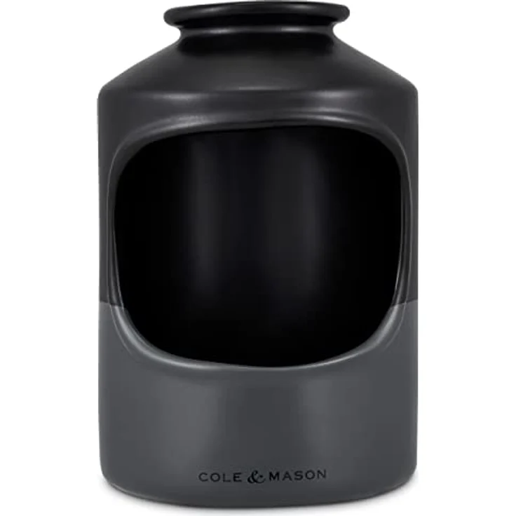 Cole & Mason H822136 Strethall Salzbehälter aus Keramik, Schwarz/Grau/Braun, 163mm x 110mm, Salzdose / Salztopf / Salzfass, 2 Jahre Garantie – Bild 1