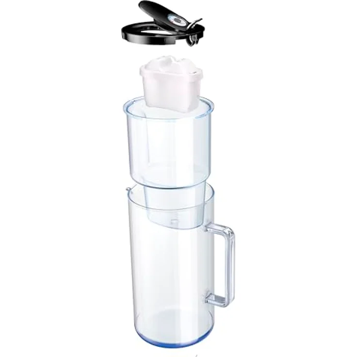 AQUAPHOR Glass Wasserfilter-Kanne aus Borosilikatglas, 2,5 L, Schwarz, inkl. 1 MAXFOR+ Kartusche zur Kalkreduzierung und Verbesserung des Geschmacks – Bild 5