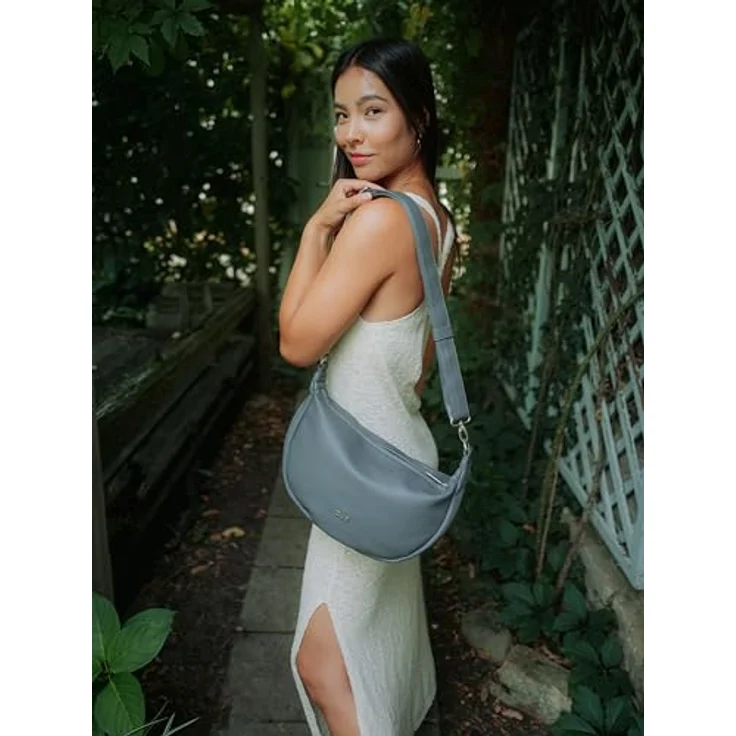 Zwei Umhängetasche M70 Half-Moon Bag, grün, mit sanft geschwungenen Linien – Bild 6