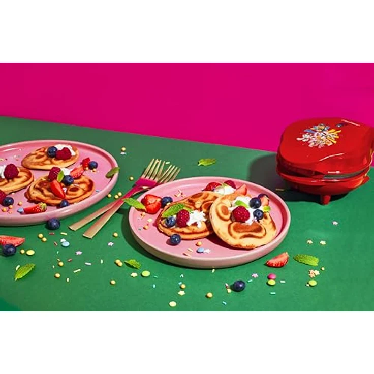 Bestron Paw Patrol Mini Waffeleisen, inkl. Backampel, Waffelgröße: Ø 10cm, offizielles Lizenzprodukt, Rot – Bild 4