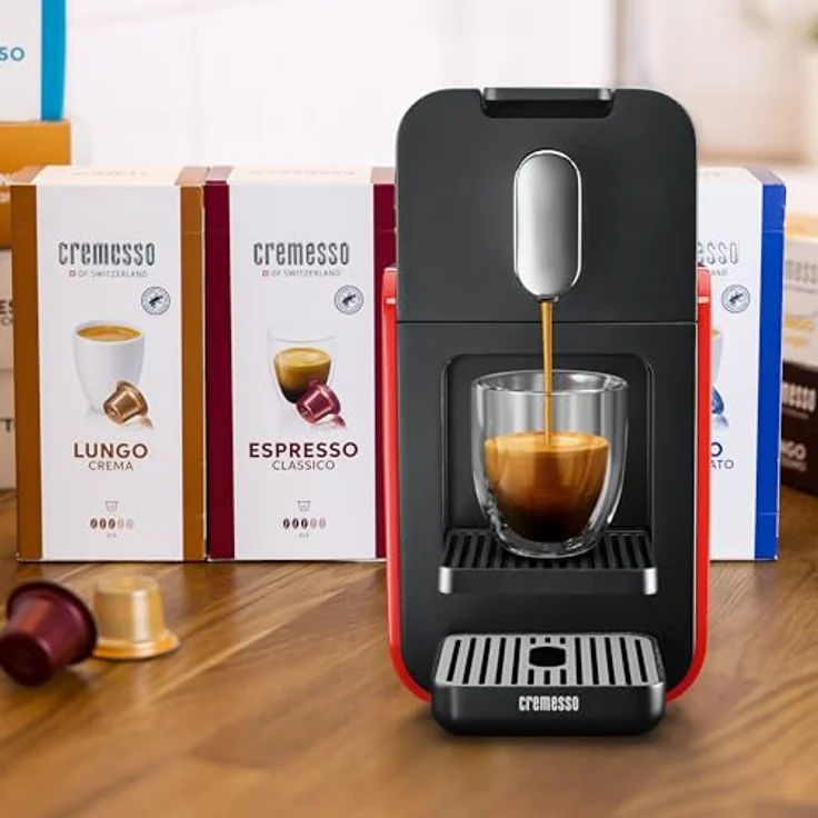 CREMESSO Brava Glossy Red Kapselmaschine, Stilvolle Kaffeekapselmaschine in glänzendem Rot – Bild 5