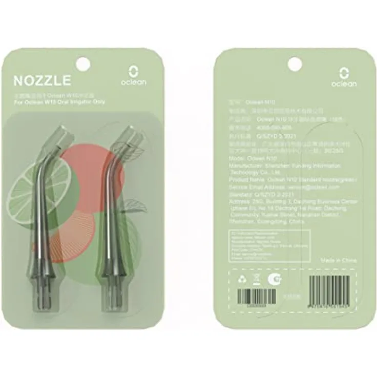 Oclean N10 Standard-Ersatzdüse, NUR für Munddusche W10, professionelle Munddusche (2er-Pack) – grün