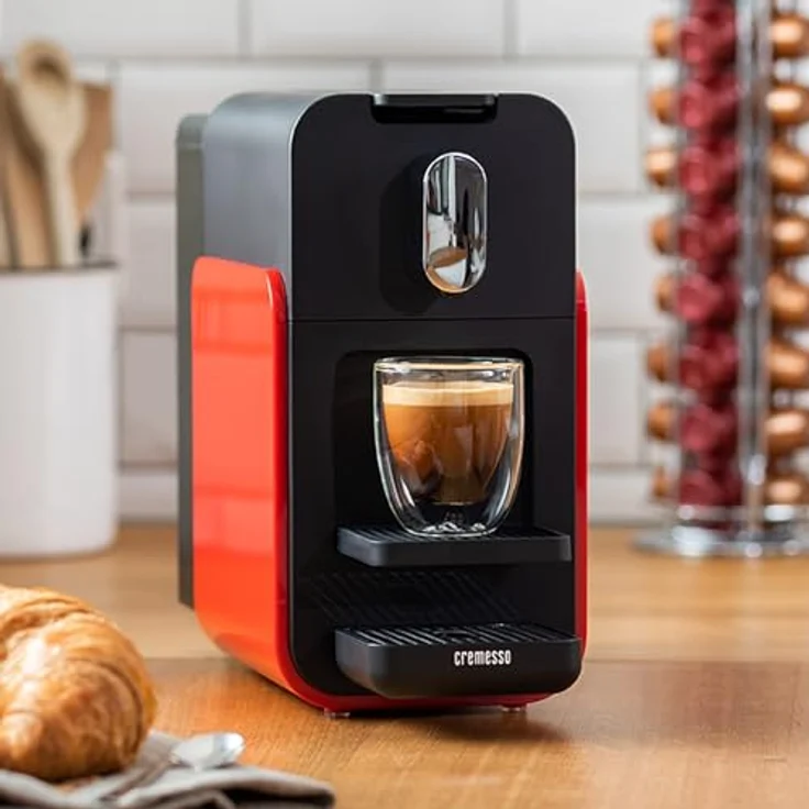 CREMESSO Brava Glossy Red Kapselmaschine, Stilvolle Kaffeekapselmaschine in glänzendem Rot – Bild 6